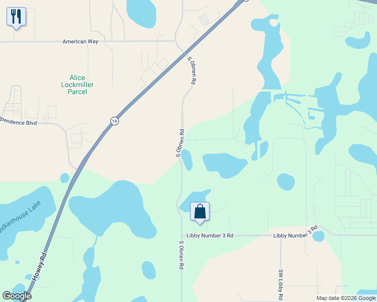map of restaurants, bars, coffee shops, grocery stores, and more near 8520 Garden Way Road in Groveland