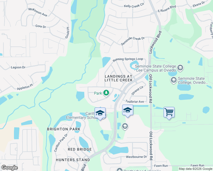 map of restaurants, bars, coffee shops, grocery stores, and more near 2675 Running Springs Loop in Oviedo