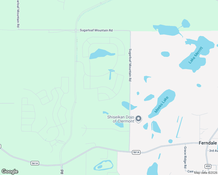 map of restaurants, bars, coffee shops, grocery stores, and more near 19449 Sugarloaf Mountain Road in Clermont