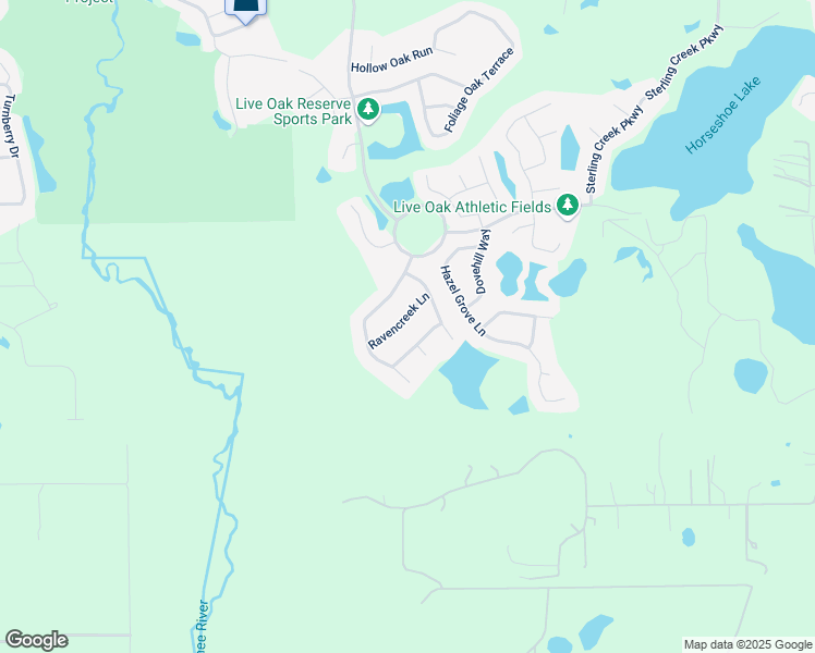 map of restaurants, bars, coffee shops, grocery stores, and more near 3455 Ravencreek Lane in Oviedo
