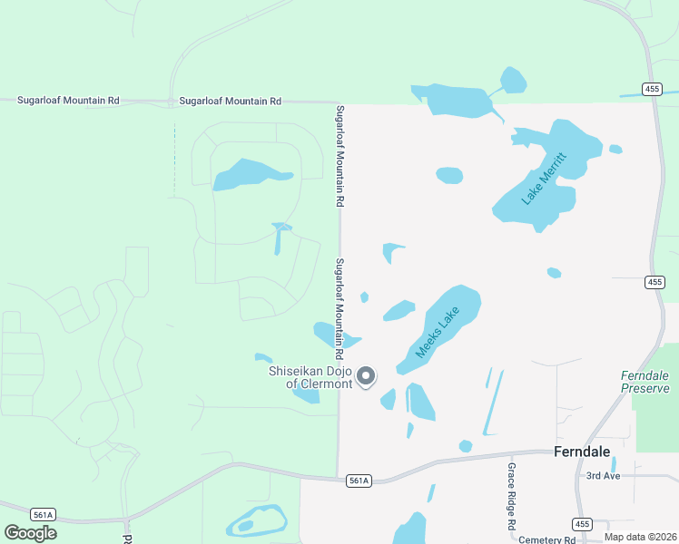 map of restaurants, bars, coffee shops, grocery stores, and more near 19449 Sugarloaf Mountain Road in Clermont