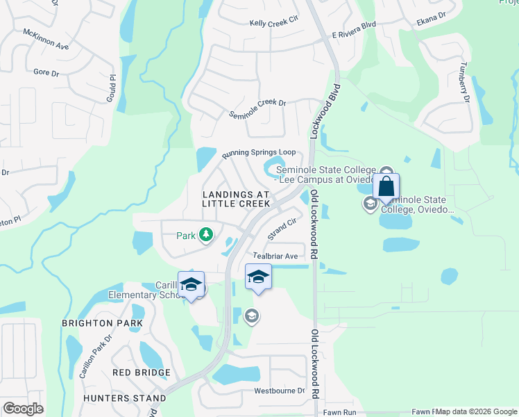 map of restaurants, bars, coffee shops, grocery stores, and more near 2788 Running Springs Loop in Oviedo