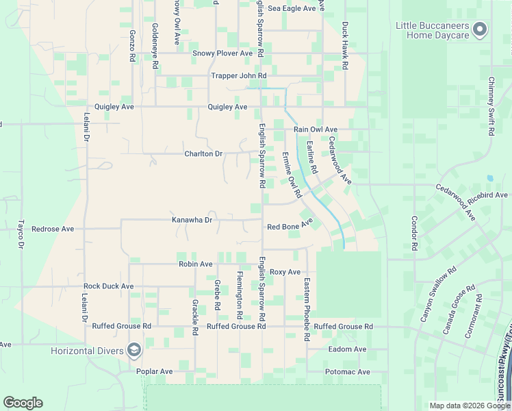 map of restaurants, bars, coffee shops, grocery stores, and more near 14281 English Sparrow Road in Brooksville