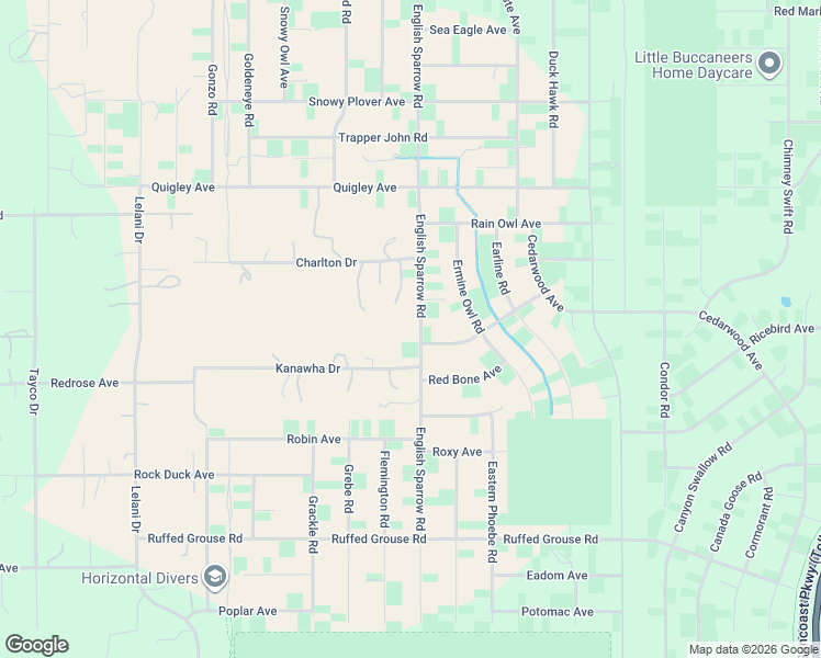 map of restaurants, bars, coffee shops, grocery stores, and more near 14281 English Sparrow Road in Brooksville