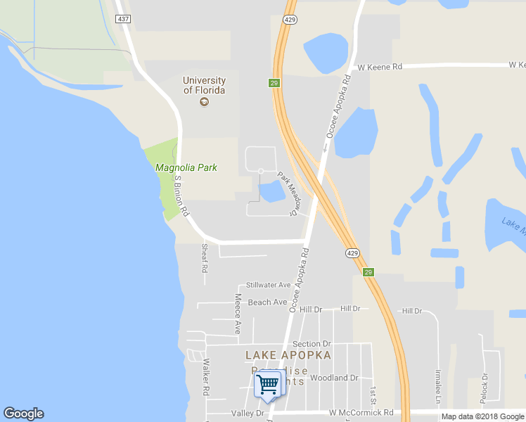 map of restaurants, bars, coffee shops, grocery stores, and more near 3138 Park Meadow Drive in Apopka