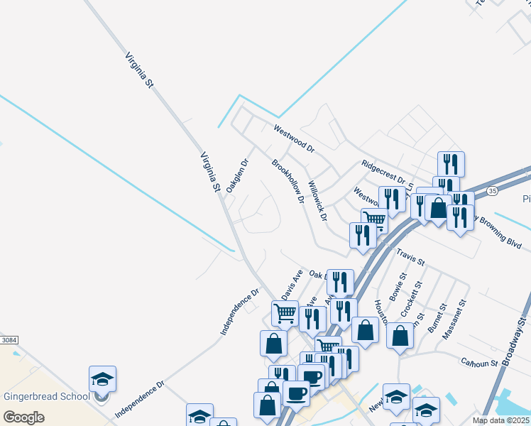 map of restaurants, bars, coffee shops, grocery stores, and more near 112 Oak Grove Lane in Port Lavaca