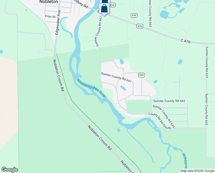 map of restaurants, bars, coffee shops, grocery stores, and more near 8317 County Road 647 in Bushnell