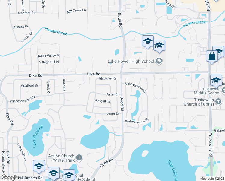 map of restaurants, bars, coffee shops, grocery stores, and more near 3720 Hawthorne Lane in Winter Park