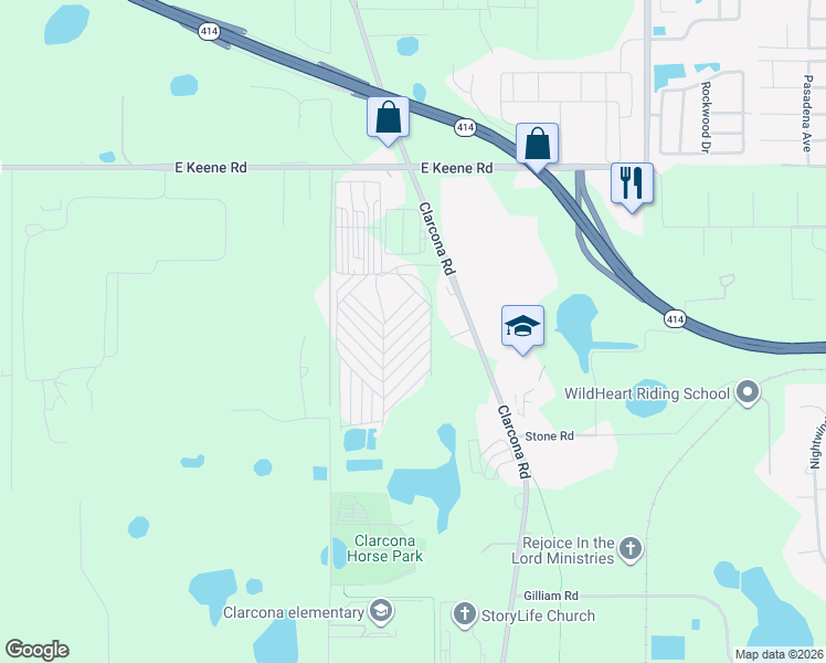 map of restaurants, bars, coffee shops, grocery stores, and more near 462 Snagglepuss Drive in Apopka