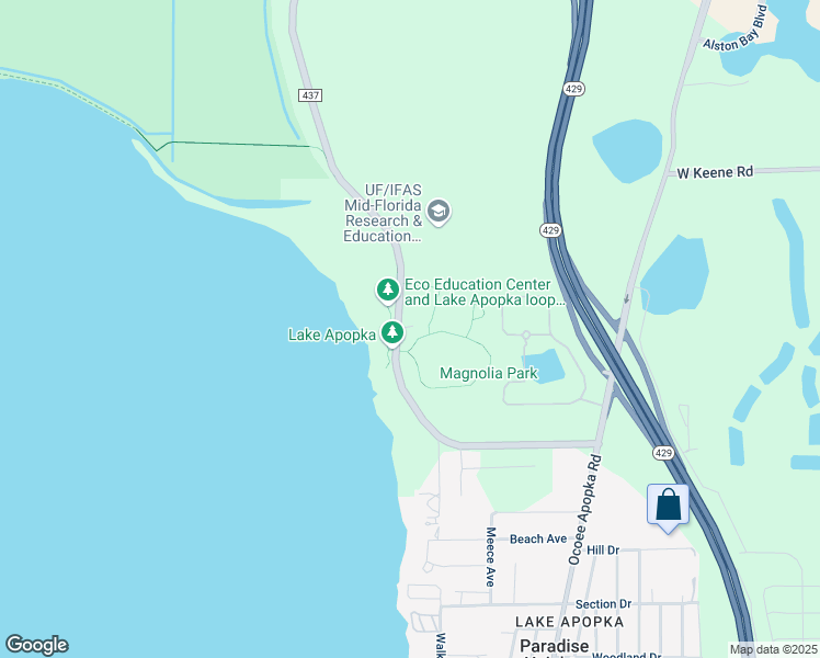 map of restaurants, bars, coffee shops, grocery stores, and more near 2929 South Binion Road in Apopka