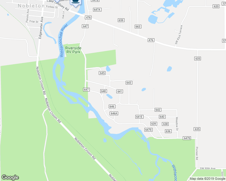 map of restaurants, bars, coffee shops, grocery stores, and more near 9005 County Road 641 in Bushnell