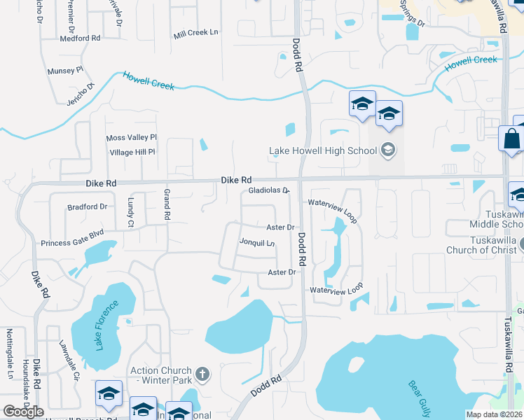 map of restaurants, bars, coffee shops, grocery stores, and more near 3611 Hawthorne Lane in Winter Park