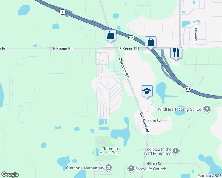 map of restaurants, bars, coffee shops, grocery stores, and more near 462 Snagglepuss Drive in Apopka