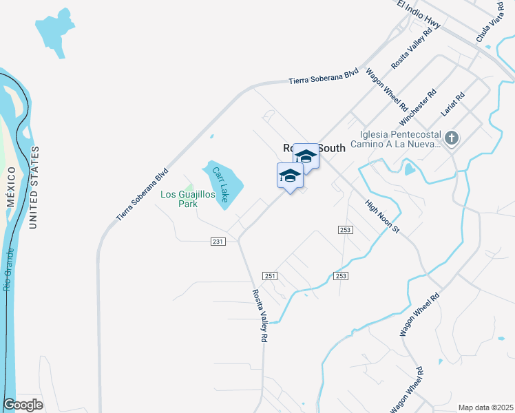 map of restaurants, bars, coffee shops, grocery stores, and more near 956 Rosita Valley Road in Eagle Pass
