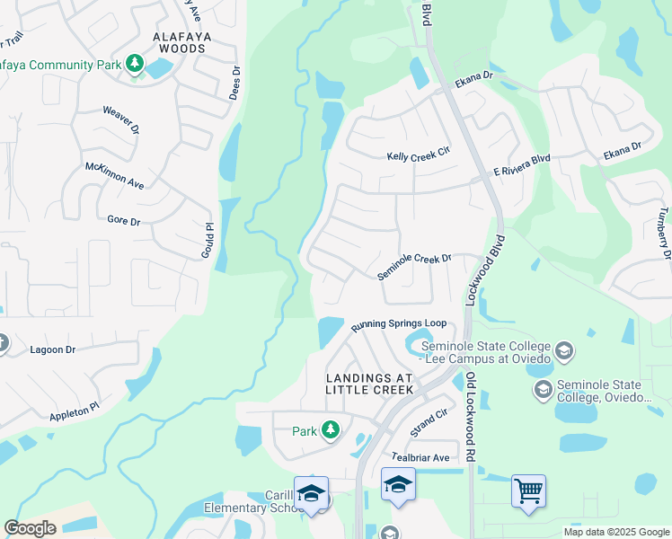 map of restaurants, bars, coffee shops, grocery stores, and more near 1055 Seminole Creek Drive in Oviedo