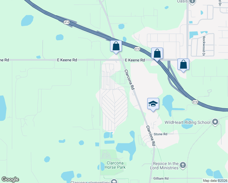 map of restaurants, bars, coffee shops, grocery stores, and more near 3000 Clarcona Road in Apopka