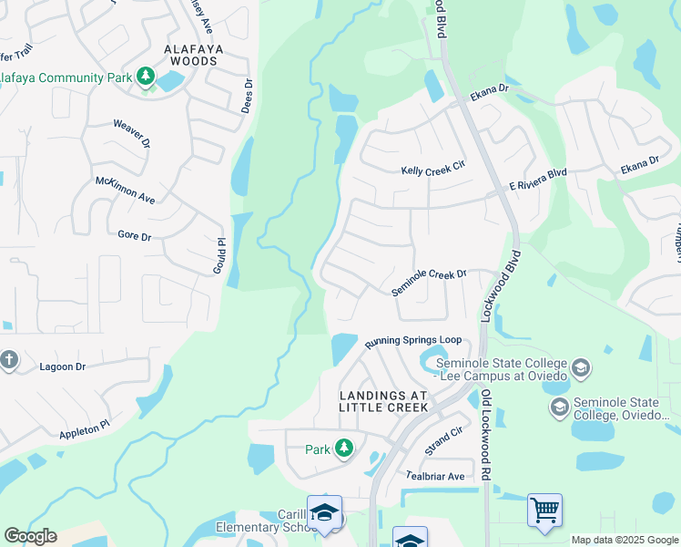 map of restaurants, bars, coffee shops, grocery stores, and more near 1055 Seminole Creek Drive in Oviedo