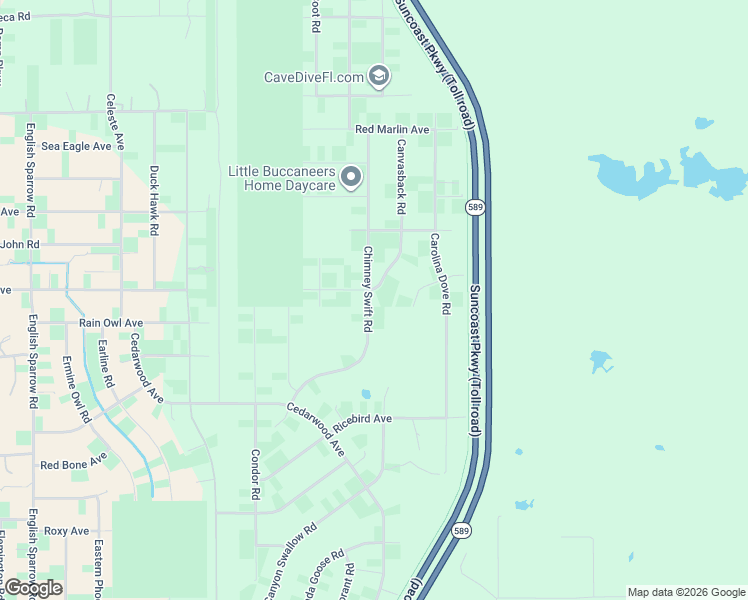 map of restaurants, bars, coffee shops, grocery stores, and more near 14416 Canvasback Road in Brooksville