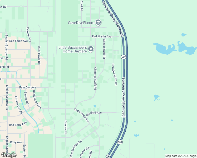 map of restaurants, bars, coffee shops, grocery stores, and more near 14416 Canvasback Road in Brooksville