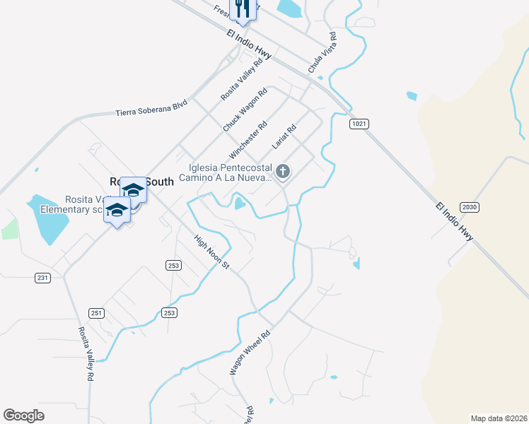 map of restaurants, bars, coffee shops, grocery stores, and more near 245 Ghost Rider Drive in Eagle Pass