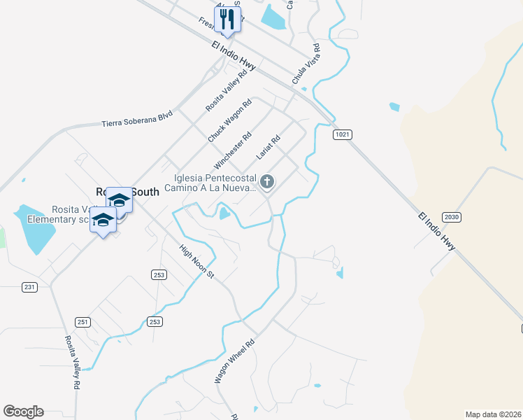 map of restaurants, bars, coffee shops, grocery stores, and more near 393 Wagon Wheel Road in Eagle Pass