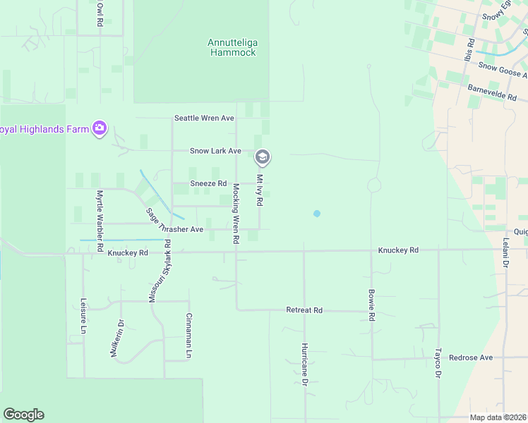 map of restaurants, bars, coffee shops, grocery stores, and more near 14496 Mount Ivy Road in Brooksville