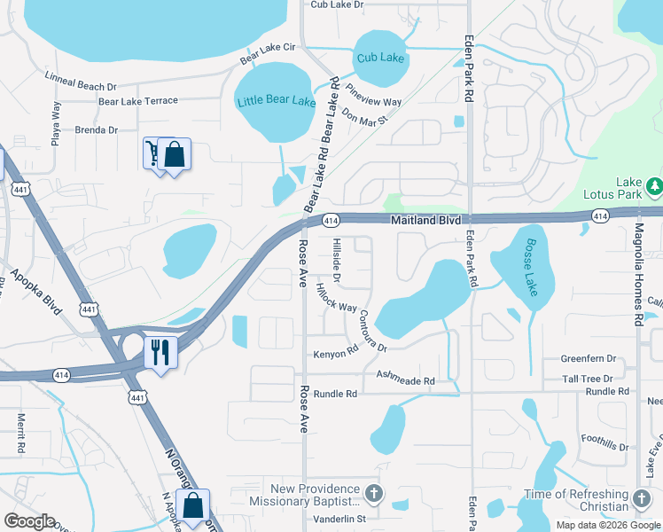 map of restaurants, bars, coffee shops, grocery stores, and more near 5419 Tealwood Drive in Orlando
