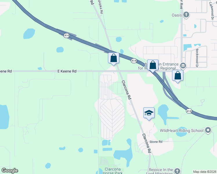 map of restaurants, bars, coffee shops, grocery stores, and more near Candy Cane Lane in Apopka