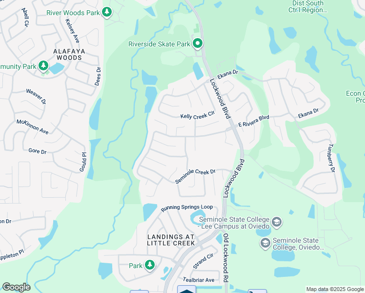 map of restaurants, bars, coffee shops, grocery stores, and more near 1017 Turtle Creek Drive in Oviedo