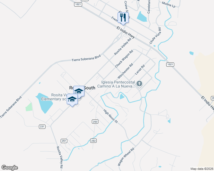 map of restaurants, bars, coffee shops, grocery stores, and more near 415 Winchester Road in Eagle Pass
