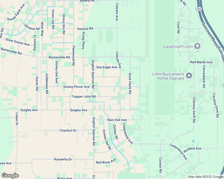 map of restaurants, bars, coffee shops, grocery stores, and more near 13260 Snowy Plover Avenue in Brooksville