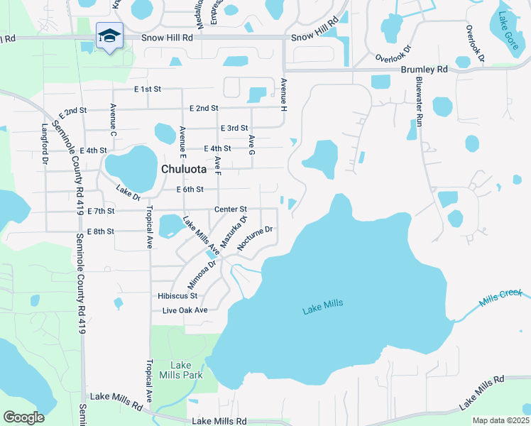 map of restaurants, bars, coffee shops, grocery stores, and more near 795 Fantasy Lane in Chuluota