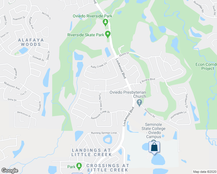 map of restaurants, bars, coffee shops, grocery stores, and more near 1303 Carpenter Branch in Oviedo