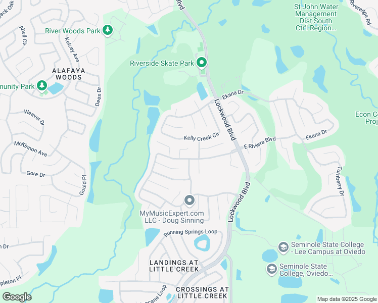 map of restaurants, bars, coffee shops, grocery stores, and more near 1214 Moses Creek Court in Oviedo