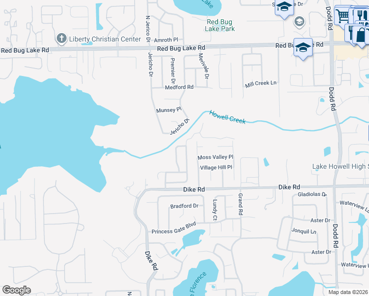 map of restaurants, bars, coffee shops, grocery stores, and more near 3075 Coral Vine Lane in Winter Park
