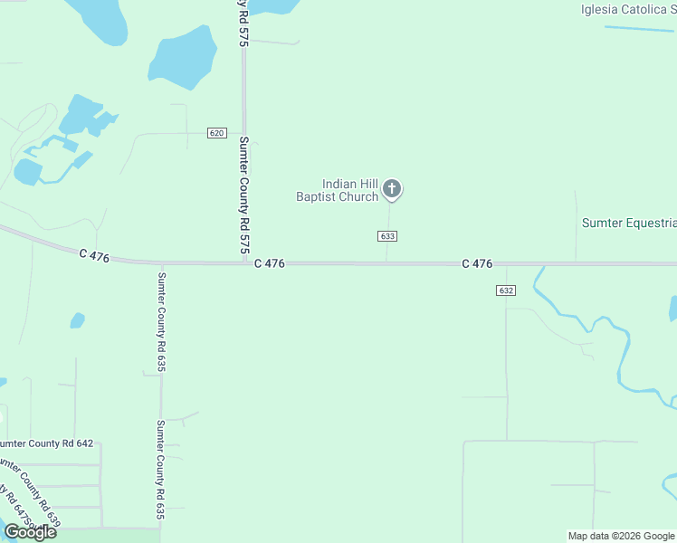 map of restaurants, bars, coffee shops, grocery stores, and more near 7725 County Road 476 in Bushnell