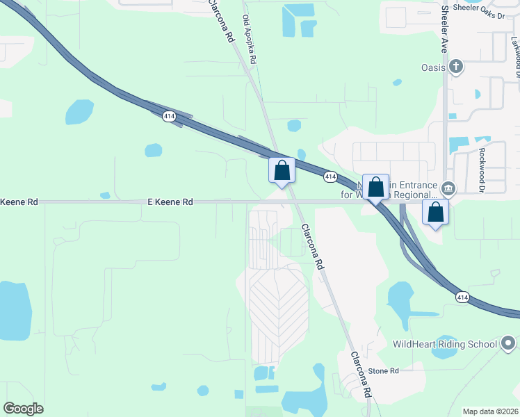 map of restaurants, bars, coffee shops, grocery stores, and more near Candy Cane Lane in Apopka