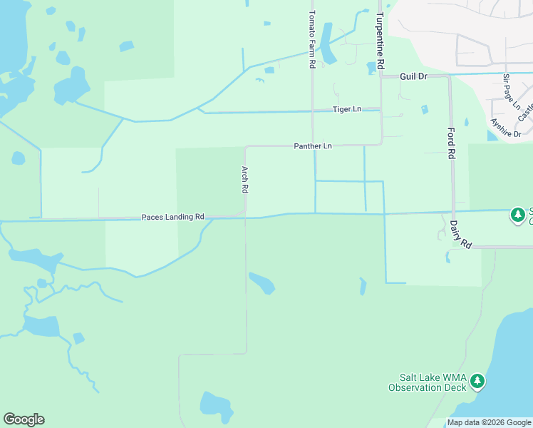 map of restaurants, bars, coffee shops, grocery stores, and more near 1625 Arch Road in Mims