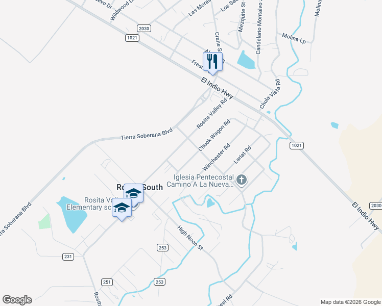 map of restaurants, bars, coffee shops, grocery stores, and more near 496 Chuck Wagon Road in Eagle Pass