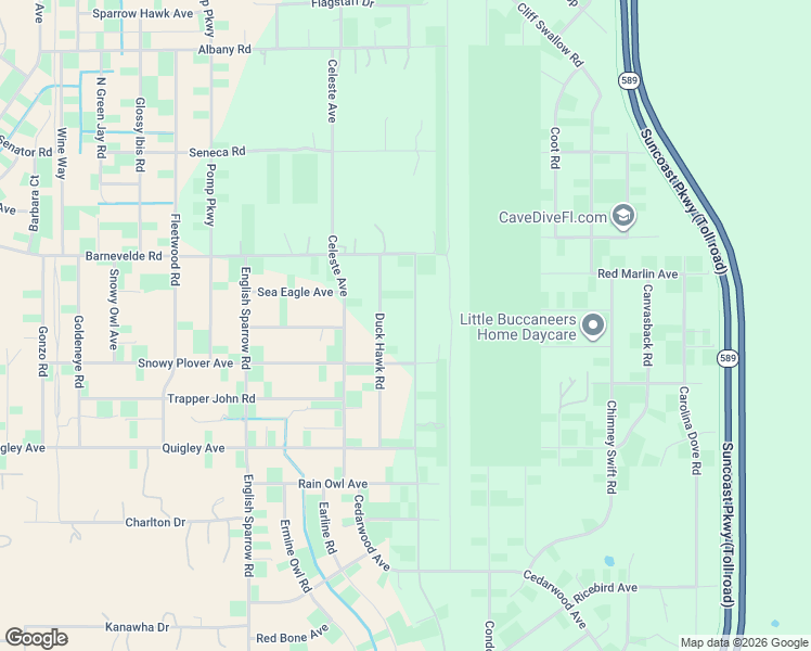 map of restaurants, bars, coffee shops, grocery stores, and more near 15120 Duck Hawk Road in Brooksville