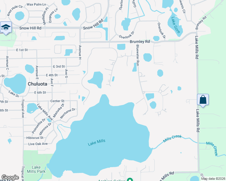 map of restaurants, bars, coffee shops, grocery stores, and more near 916 Mills Estate Place in Chuluota