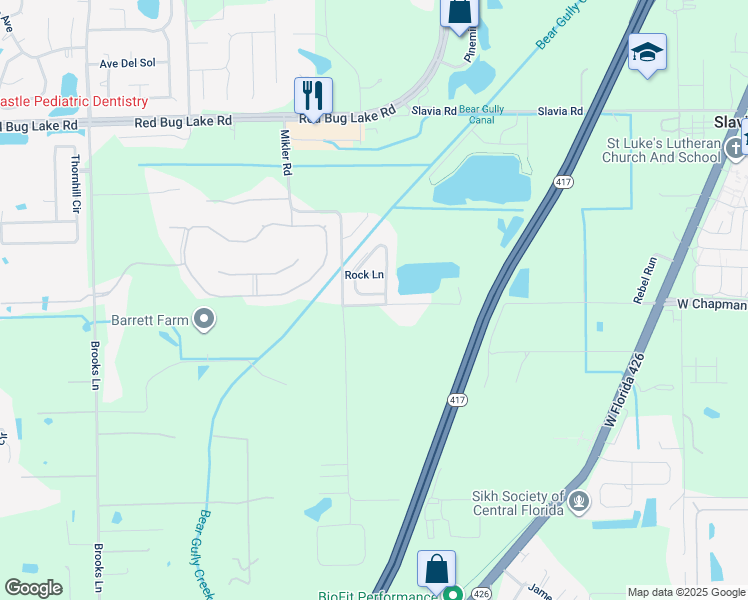 map of restaurants, bars, coffee shops, grocery stores, and more near 1619 Lakelet Loop in Oviedo