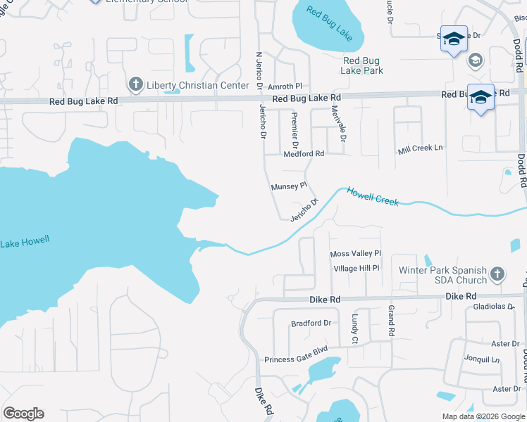 map of restaurants, bars, coffee shops, grocery stores, and more near 3629 Jericho Drive in Casselberry