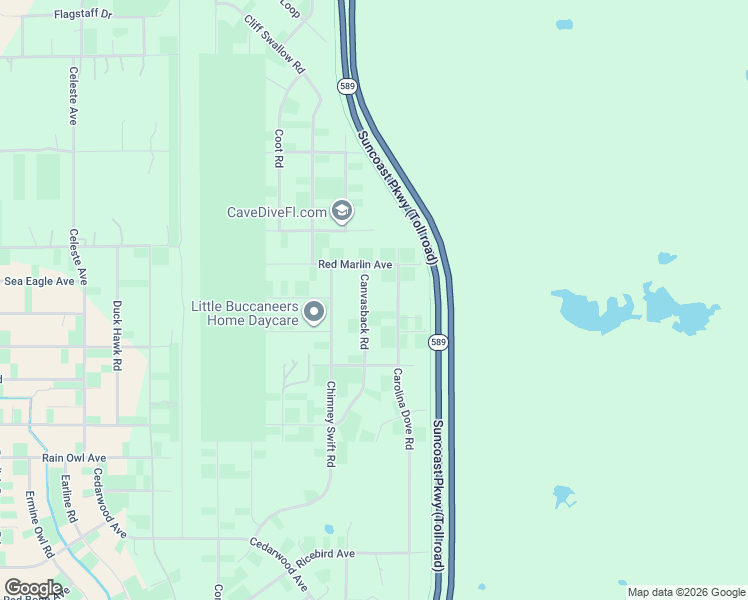 map of restaurants, bars, coffee shops, grocery stores, and more near 15106 Canvasback Road in Brooksville