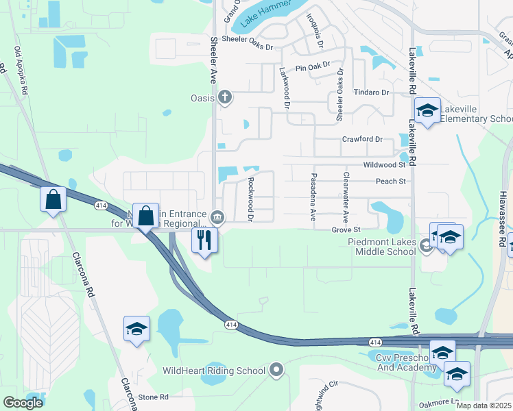 map of restaurants, bars, coffee shops, grocery stores, and more near 1017 Shale Trail Street in Apopka