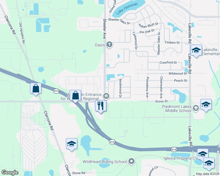 map of restaurants, bars, coffee shops, grocery stores, and more near 2485 Cobblefield Circle in Apopka