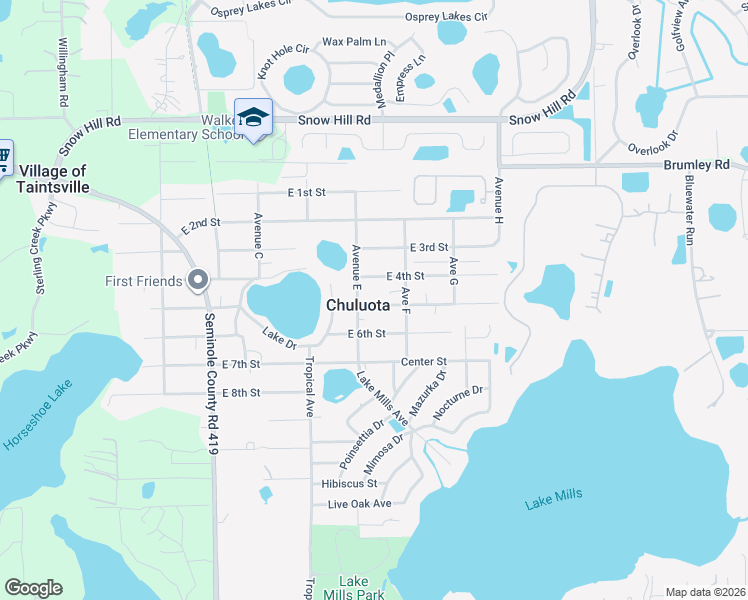 map of restaurants, bars, coffee shops, grocery stores, and more near in Chuluota