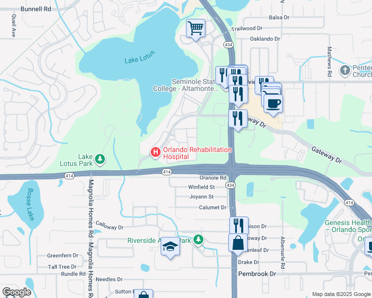 map of restaurants, bars, coffee shops, grocery stores, and more near 846 Grand Regency Pointe in Altamonte Springs