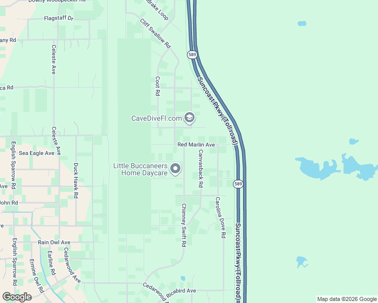 map of restaurants, bars, coffee shops, grocery stores, and more near 15138 Chimney Swift Road in Brooksville