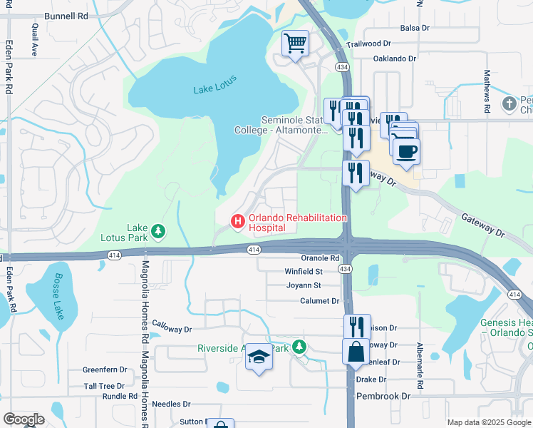 map of restaurants, bars, coffee shops, grocery stores, and more near 864 Grand Regency Pointe in Altamonte Springs